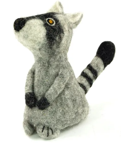 Filz Eierwärmer, handgemachte Filzdekoration aus Nepal, Filztier - Waschbär