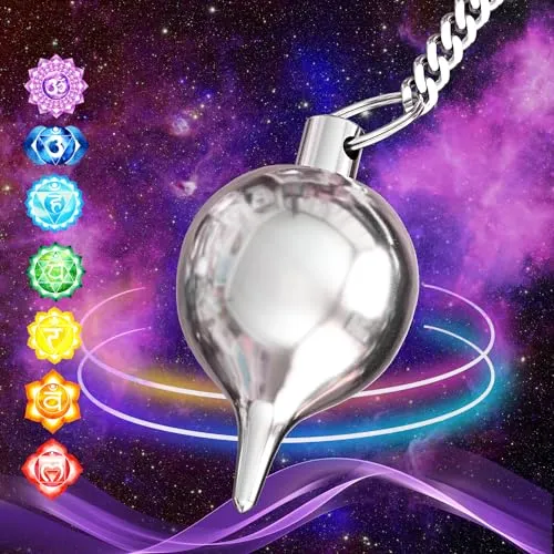 Radiästhesie Pendel Wassertropfen - Esoterik/Orakel Pendel – Geobiologie, Stimmungsmann, Reise, Magnetisierer – Silber – 30 Gr