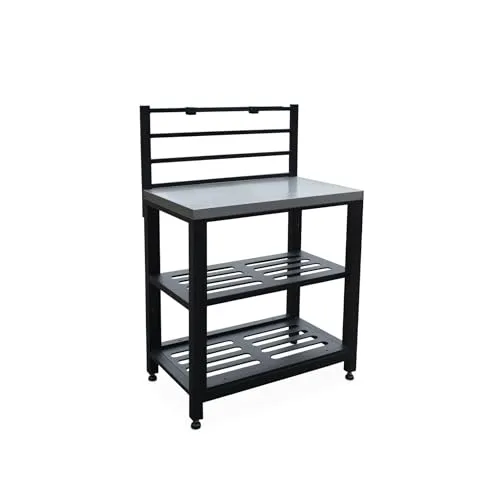 Sweeek Outdoor-Küchenregal aus Stahl mit 2 Ablagen L80 cm