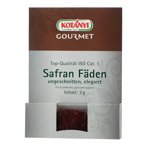 Kotanyi Gourmet Safran Fäden Gewürz ungeschnitten elegiert 2g