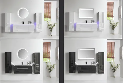Badmöbel-Set mit LED-Spiegel & Soft-Close, 90/120 cm