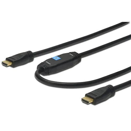 DIGITUS HDMI High Speed Anschlusskabel mit Verstärker - 20 m - HiFi-Kabel mit Doppelisolierung und 20 m Länge für optimale Signalübertragung, ideal für Heimkino und Gaming.