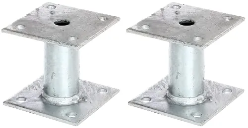 Alberts 215491 Pfostenträger | Feuerverzinkter Stahl | 2er Set - Zaunpfosten aus feuerverzinktem Stahl, ideal zum Aufschrauben. Hochwertige Verarbeitung für langlebige Stabilität und Sicherheit in Ihrem Garten.