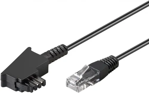 DSL-/VDSL-Routerkabel Kupferleiter (CU), TAE-F/RJ45, schwarz, 1 m