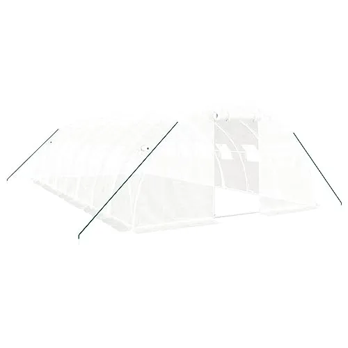 vidaXL Foliengewächshaus mit Stahlrahmen 32m² - Garten-Zubehör für den Anbau von Obst und Gemüse, schützt Pflanzen vor Wetter und Schädlingen, mit praktischer Reißverschlusstür und aufrollbaren Fenstern für optimale Luftzirkulation.