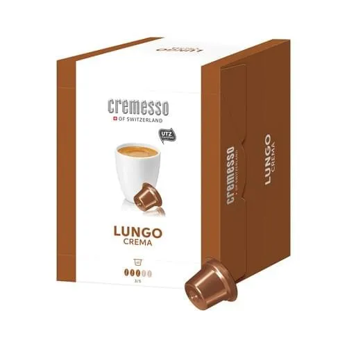 Cremesso Lungo Crema 48 Kapseln - Kaffeekapseln & Pads, 100% Arabica aus Zentral- und Südamerika, sanfte Röstung für vollmundigen Genuss, zertifiziert nachhaltig durch die Rainforest Alliance.