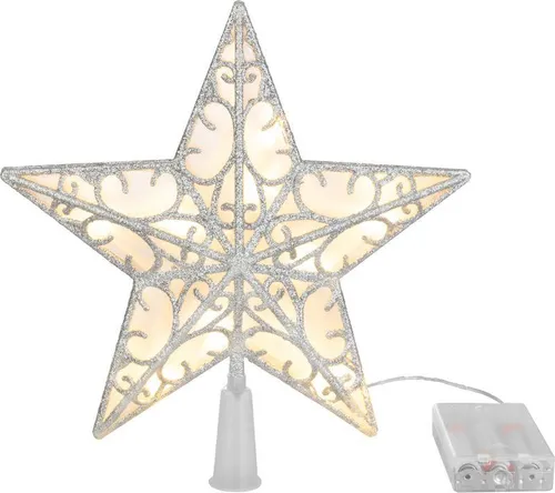 LED STERN MAGICHOME WEINACHTEN, 10 warmweiße LEDs, 25 cm, 2xAA, Timer