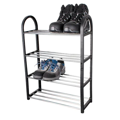 Schuhschrank Schuhregal Schrank Schuhkommode Kunststoff / Metall 4 Böden