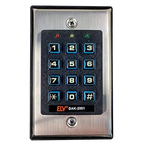 ELV Digitales Codeschloss DAK 2001 - System mit Hauptschlüssel für Türen, bis zu 100 Nutzer anlegbar und robustes Kunststoffgehäuse mit Edelstahl-Abdeckung für höchste Sicherheit.