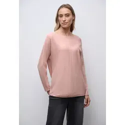 Rundhalspullover STREET ONE, Damen, Gr. 46, faded rose meliert, Stoff, 30% Polyester, 29% Polyacryl, 21% Viskose, 20% Nylon, unifarben, normal normal, U-Boot-Ausschnitt, Rollsaum, Pullover Rundhalspullover, aus Feinstrick