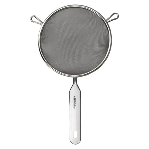 EUROHOME Passiersieb aus hochwertigem rostfreiem Edelstahl - Küchensieb mit praktischen Auflegeösen - Metallsieb Ø16 cm zum Passieren, Sieben und Abseihen - Feines Sieb Edelstahl als Küchenausstattung