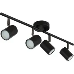 Schwarze Deckenlampe GU10 - Modern & Verstellbar - Moderne Deckenleuchte mit 4 schwenkbaren Lichtern, ideal für verschiedene Räume. Energieeffizient und stylisch, sorgt für gezielte Beleuchtung in Ihrem Zuhause.