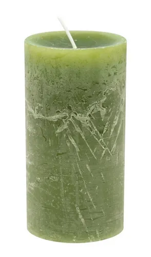 ZauberDeko Rustic-Kerze Rustic Stumpenkerze Grün Adventskranz Brenndauer ± 60h Ø 7cm H 13cm