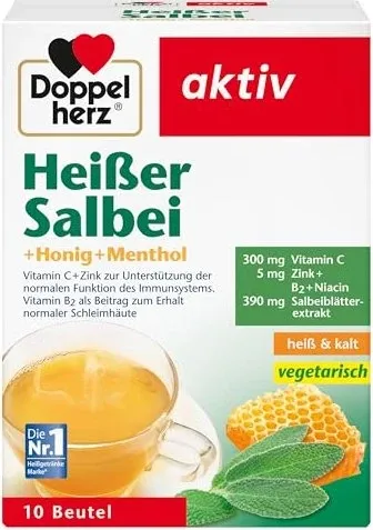 DOPPELHERZ heißer Salbei+Honig+Menthol Granulat 15 g