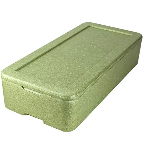 1x W6 Thermobox grün für 6 Menüschalen | Styropor | wiederverwendbar wiederverwendbare MENÜBOX-Transportbehälter für Catering und Lieferdienste