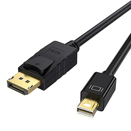 ICZI Mini DisplayPort auf DisplayPort Kabel 4K@60Hz, 2K@165Hz Mini DP Stecker zu DP Stecker Adapterkabel für MacBook/Pro/Air/Mini, iMac, Mac, Surface Pro und mehr Thunderbolt 2 port - 3m