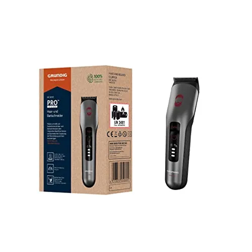 GRUNDIG ProClub MC 8030 - Haar- und Bartschneider mit BeardCare Sensor, Titan-Klingen, 2 Kämme für individuelle Schnittlängen und lange Laufzeit