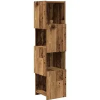 vidaXL Eckschrank Altholz 25,5x25x102cm - Moderner Eckschrank aus Holzwerkstoff, platzsparendes Design und stilvolle Aufbewahrung für Bücher und Deko. Perfekt für kompakte Wohnräume und einfache Montage.