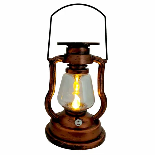 LED Vintage Solarlaterne mit LED Kerze Akku Gartenlaterne Laterne Solarglas