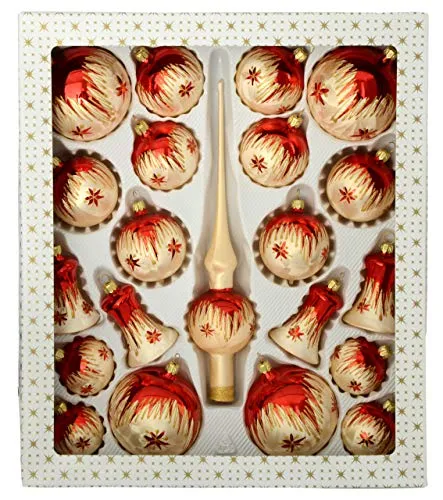 Jingle Bells Lauscha 21teiliges Set mit Spitze Tradition