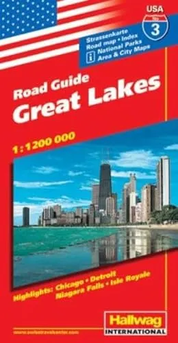 Hallwag USA Road Guide, No.3, Great Lakes (Hallwag Strassenkarten)