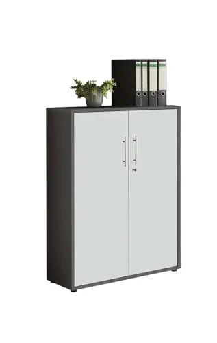 Aktenschrank Anthrazit Weiß Matt - Abschließbar für Büro und Home Office - Vielseitiger Aktenschrank in Anthrazit und Weiß, abschließbar für sicheren Stauraum. Erhältlich in verschiedenen Höhen und kombinierbar für individuelle Bürolösungen. Hochwertige Büromöbel aus deutscher Produktion.