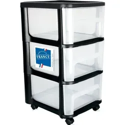 Schubladenschrank mit Rollen 3 transparenten Schubladen Rollcontainer aus Kunststoff Rollwagen Rollschrank