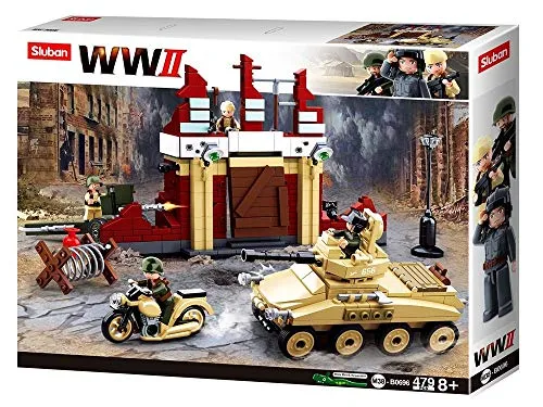 WWII - Kampf um Stalingrad Spielset mit 479 Teilen - Bauspielzeugset für Kinder ab 4 Jahren, kompatibel mit gängigen Konstruktionsbausteinen und fördert die Kreativität und Motorik.