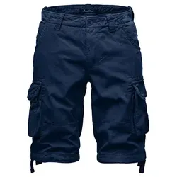 Amaci&Sons Cargoshorts CRYSTAL Cargoshorts Herren Bermuda Short Hose Regular Fit blau W33