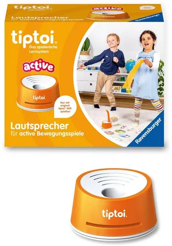 tiptoi ACTIVE Lautsprecher orange/weiß - Gesellschaftsspiel Lautsprecher für interaktive Spiele, unterstützt kreatives Lernen mit lebendigen Klängen und Geschichten.
