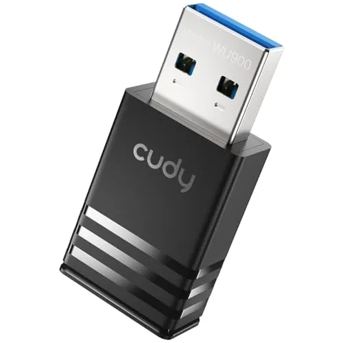 Cudy AX900 WiFi 6 USB Adapter WU900, Dual-Band Wireless Dongle 600Mbps + 286Mbps, kompaktes Nano-Design, Low-Latency Gaming, MU-MIMO, OFDMA, Windows 7/10/11, Linux kompatibel