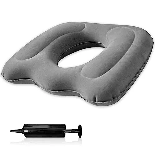 Udbrud Sitzkissen Orthopädisch, Hämorrhoiden Sitzkissen Orthopedic Pain Relief Pillow Mit Pumpe Ergonomischer Sitzring für Bürostuhl Auto Rollstuhl Pregnancy, Coccyx, Bed Sores, Post Natal, Sciatica