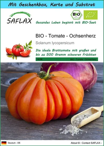 SAFLAX Gemüsesamen SAFLAX - Geschenkset - BIO - Tomate - Ochsenherz