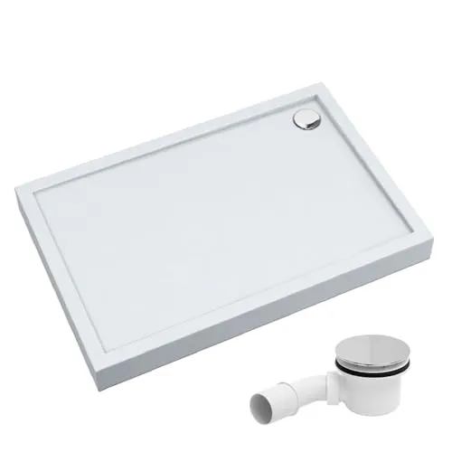 AQUABAD Duschwanne Ultima 70x120cm mit LeakProtect - Duschwanne mit integrierter LeakProtect Technologie für optimale Wasserdichtigkeit, ideal für Sanierungen und Neubauten, einfach zu reinigen und schnell zu montieren.