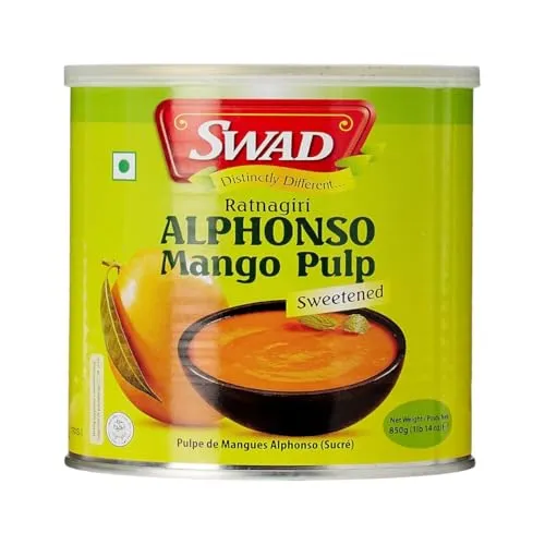 Swad Alphonso Mango Pulp 850 g – Gesüßte Mangopürre