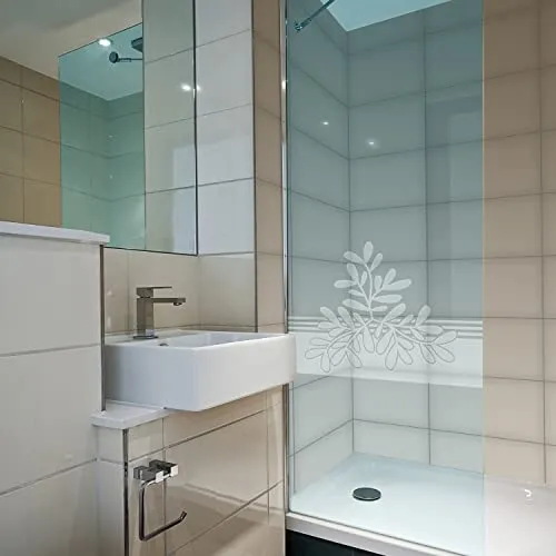 atFoliX Glasdekorfolie Dreizweig - Milchglasfolie für Sichtschutz - Edle Milchglasfolie mit konturgeschnittenem Motiv (90 cm x 62 cm). Ideal für kreative Dekoration auf glatten Glasflächen. Lichtdurchlässig und leicht zu reinigen. Perfekt für Innen- und Außeneinsatz. Made in Germany.