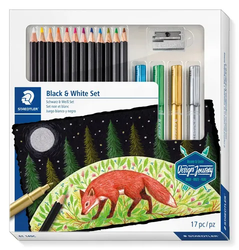 STAEDTLER ®  Zeichenset - Schreib-SET Black & White Design Journey, 17-teilig