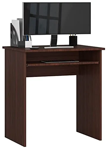 AKORD Schreibtisch Star 68 cm | Kompakter PC-Schreibtisch für kleine Räume - Computertisch mit kompakten Abmessungen (B68 x H74 x T51 cm), ideal für Studios und Apartments. Stabile Konstruktion mit ausziehbarer Tastaturablage für mehr Beinfreiheit.