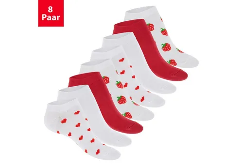 Footstar Sneakersocken Süße Damen Sneaker Socken (8 Paar) Kurze Söckchen mit Muster