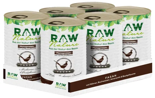 RAW Nature Nassfutter Fasan Pur mit Möhren & Amaranth, getreidefrei