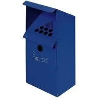 PROREGAL Großvolumiger Wandascher Mit Schutzdach 3,7 Liter HxBxT 41 x 18 x 15 cm Verzinkter Stahl Blau