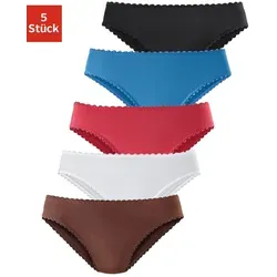 Jazz-Pants Slips PETITE FLEUR, Damen, Gr. 36, bunt (braun, weiß, rot, hellblau, schwarz), Microfaser, Obermaterial: 92% Polyamid, 8% Elasthan, unifarben, körpernah, Unterhosen, aus weicher Microfaser