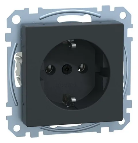 Merten MEG2301-0414-SCHUKO - elegante anthrazitfarbene Unterputz-Steckdose, einfach nachrüstbar ohne Demontage, ideal für moderne Wohnräume