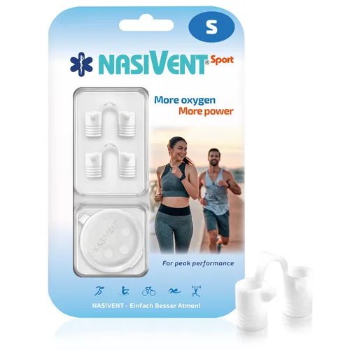Nasivent Sport Nasendilatator - 2x Gr. S - Snow White - Nasendilatatoren für verbesserte Nasenatmung und optimale Sauerstoffzufuhr beim Sport, ideal bei Allergien und Nasenverstopfung.