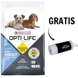 VERSELE-LAGA Opti Life Adult Light Mini 7,5kg - Hundefutter für kleine Rassen - Ideal für kleine Rassen: Perfekt ausbalanciertes Leichtfutter mit Huhn für eine gesunde Ernährung und ein aktives Leben.