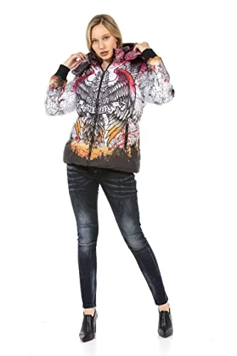 Cipo & Baxx Winterjacke WM130 - Knalliger Allover-Print - Funktionsjacken mit stylischem Allover-Print, perfekt für kalte Tage und modische Auftritte. Ideal für den Alltag und Freizeitaktivitäten.