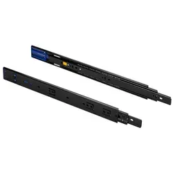 MS Beschläge Teleskopauszug Soft Close Schubladenschienen Schwarz Vollauszug, Selbsteinzug schwarz 40 cm