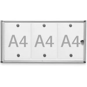 Maul Schaukasten MAULextraslim 68203 - Abschließbar, magnetisch und extraflach - Büromöbel: Abschließbarer Schaukasten für 3 x A4, mit magnetischer Metallrückwand und modernem Design. Ideal für sichere Dokumentenpräsentation in Büros, Hotels und öffentlichen Räumen.