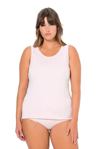 Ulla Popken Bodyforming-Unterhemd - Breite Träger, Rundhals, Größe 46/48, Orange - Unterhemden mit breiten Trägern für optimalen Halt, aus 95% Baumwolle und 5% Elasthan für besten Tragekomfort. Ideal für jeden Tag!