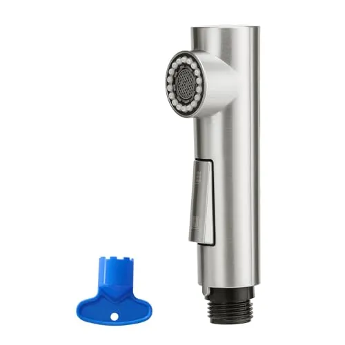 CREA Küchenarmatur Brausekopf Ersatzteil, Nur für G1/2 Anschluss Ersatz, 2-Funktion Ausziehbare Spültischarmatur Sprühkopf Ersatzdüse, Armatur Wasserhahn Küche Ersatzkopf Schlauch Belüfter, Gebürstet